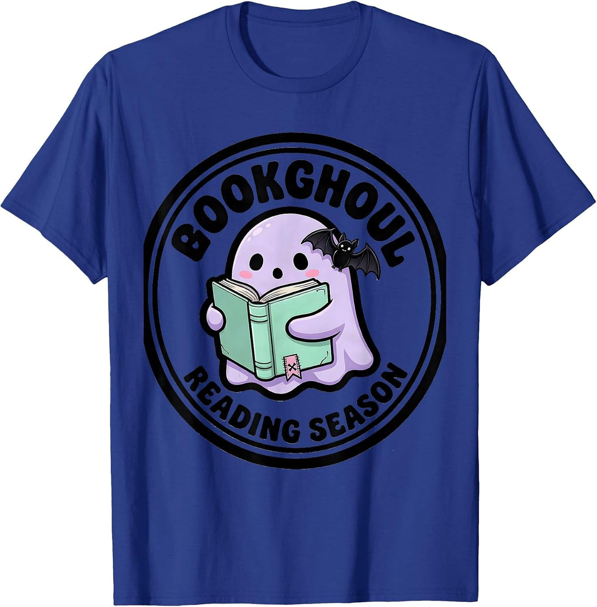 Men's Bookghoul Reading Season Pastel Goth Kawaii Teacher Autumn T-Shirt - Royal Blue