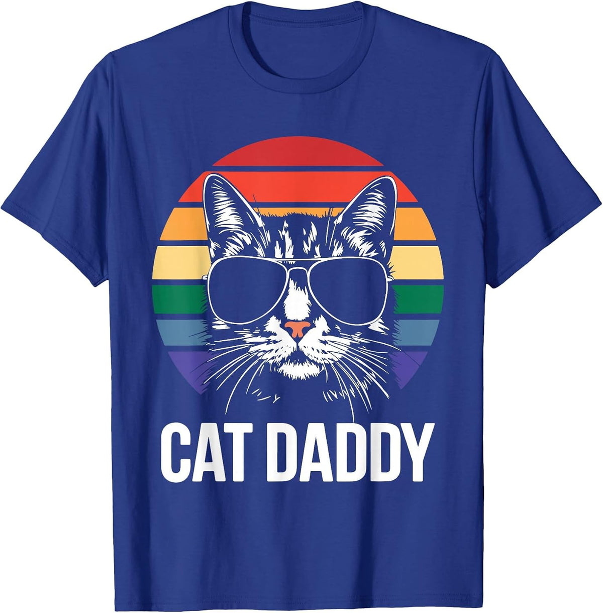 Cat Daddy Shirt Best Cat Dad Ever Men Fathers Day T-Shirt - Royal Blue