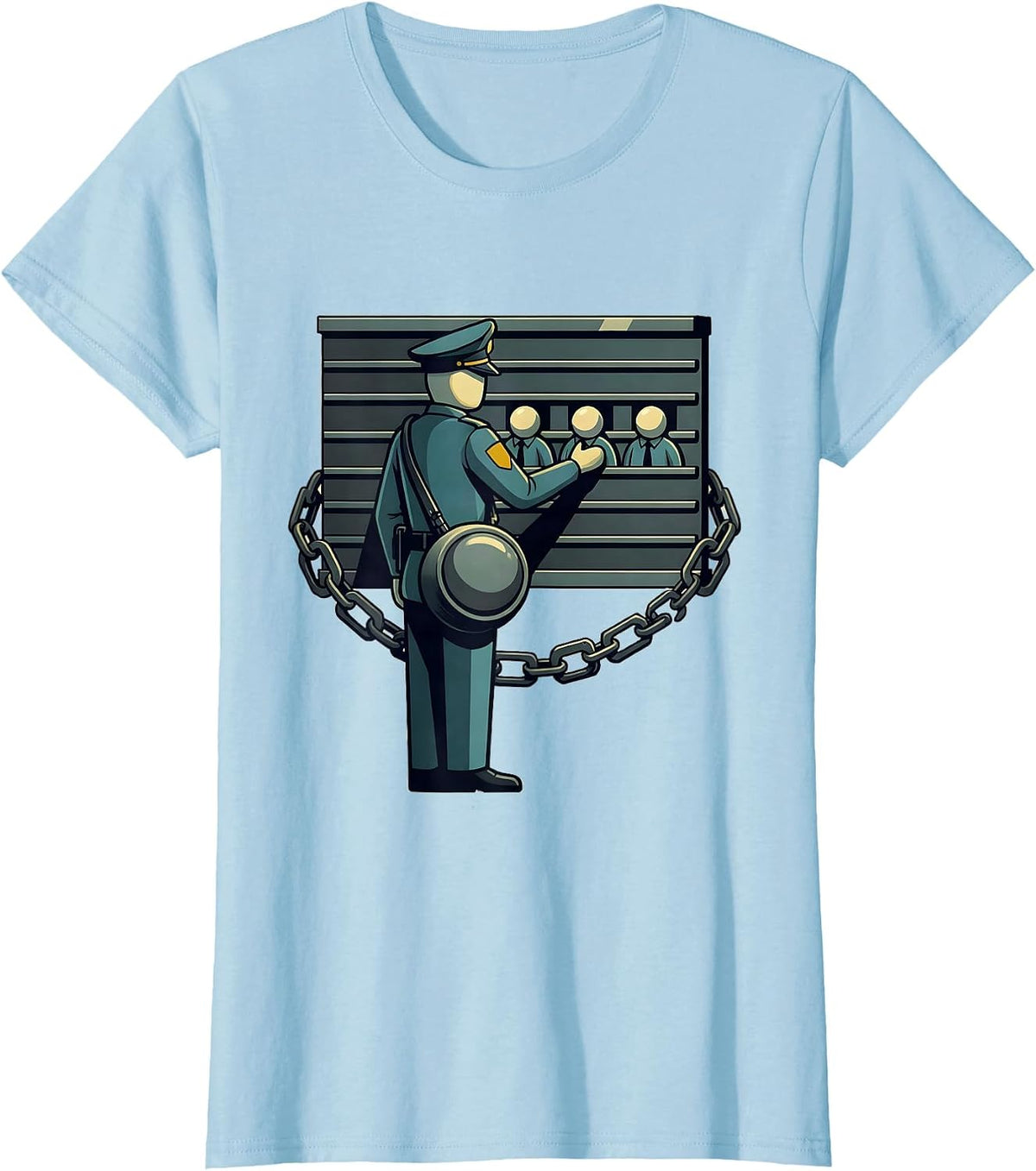 Women's Uniformed Officer Sorting Funny Police Officer Gift T-Shirt - Baby Blue
