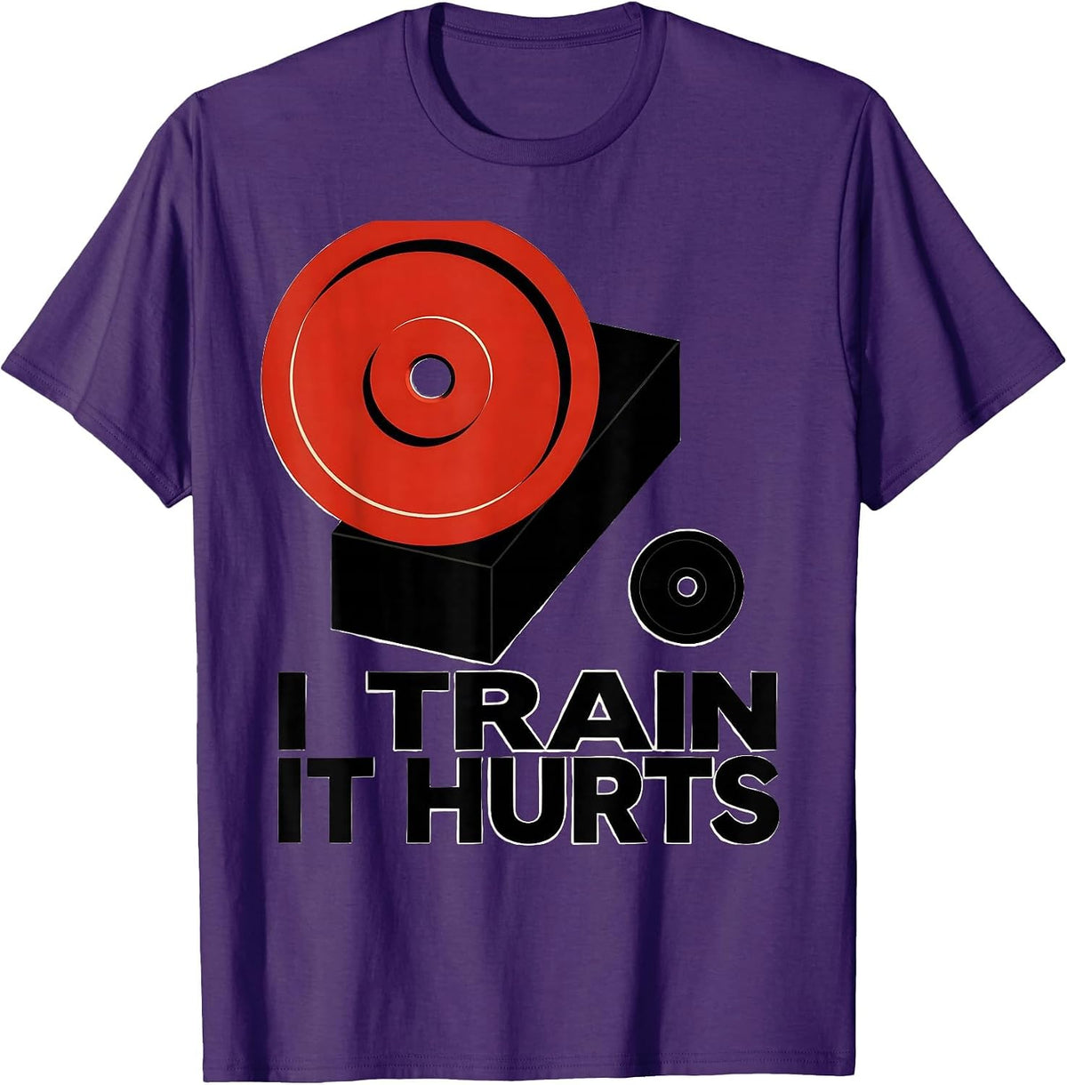 I Train It Hurts Funny Gym Workout Humor Weightlifting T-Shirt - Purple