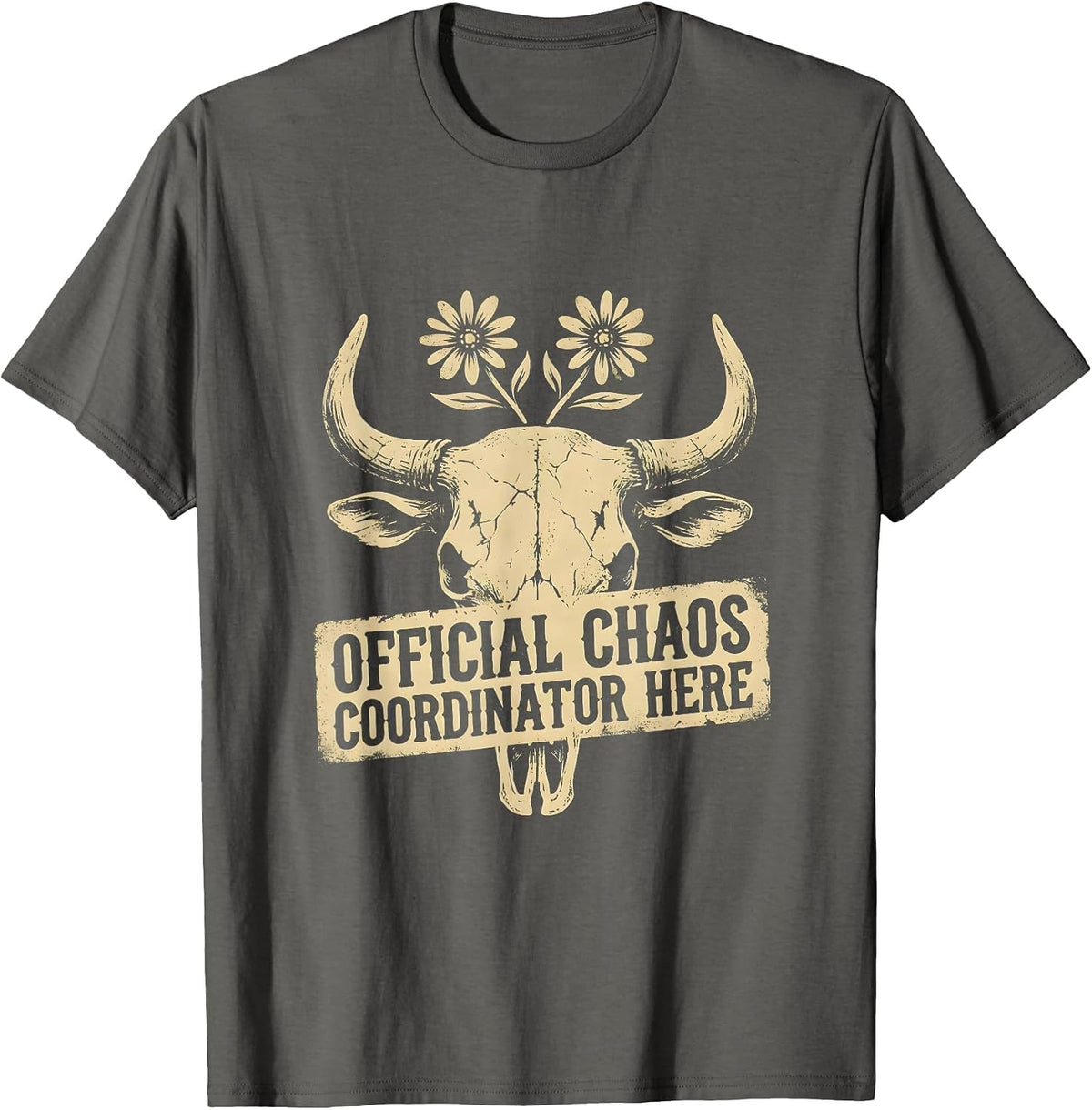 Men's Official Chaos Coordinator Funny Humor Design T-Shirt - Asphalt Grey