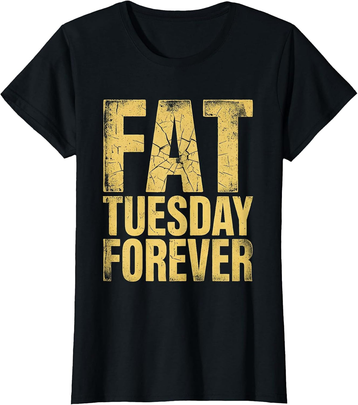 Fat Tuesday Forever Mardi Gras Celebration Design T-Shirt - Black