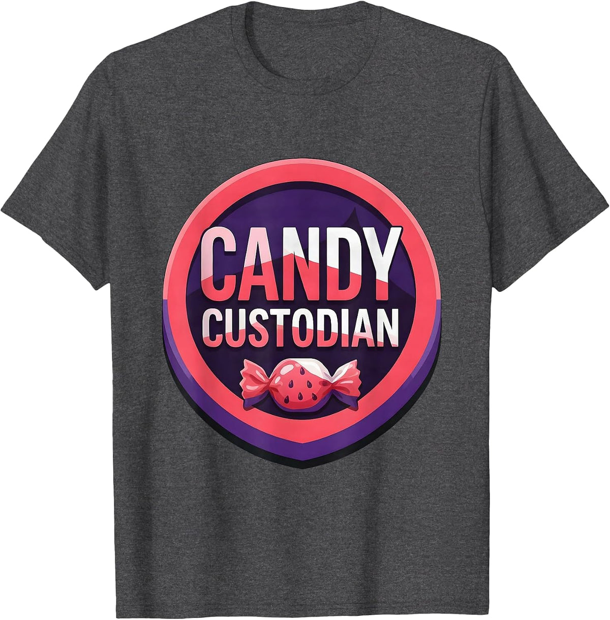 Candy Custodian Gummy Jelly Pop Funny Halloween Party T-Shirt - Dark Heather Grey
