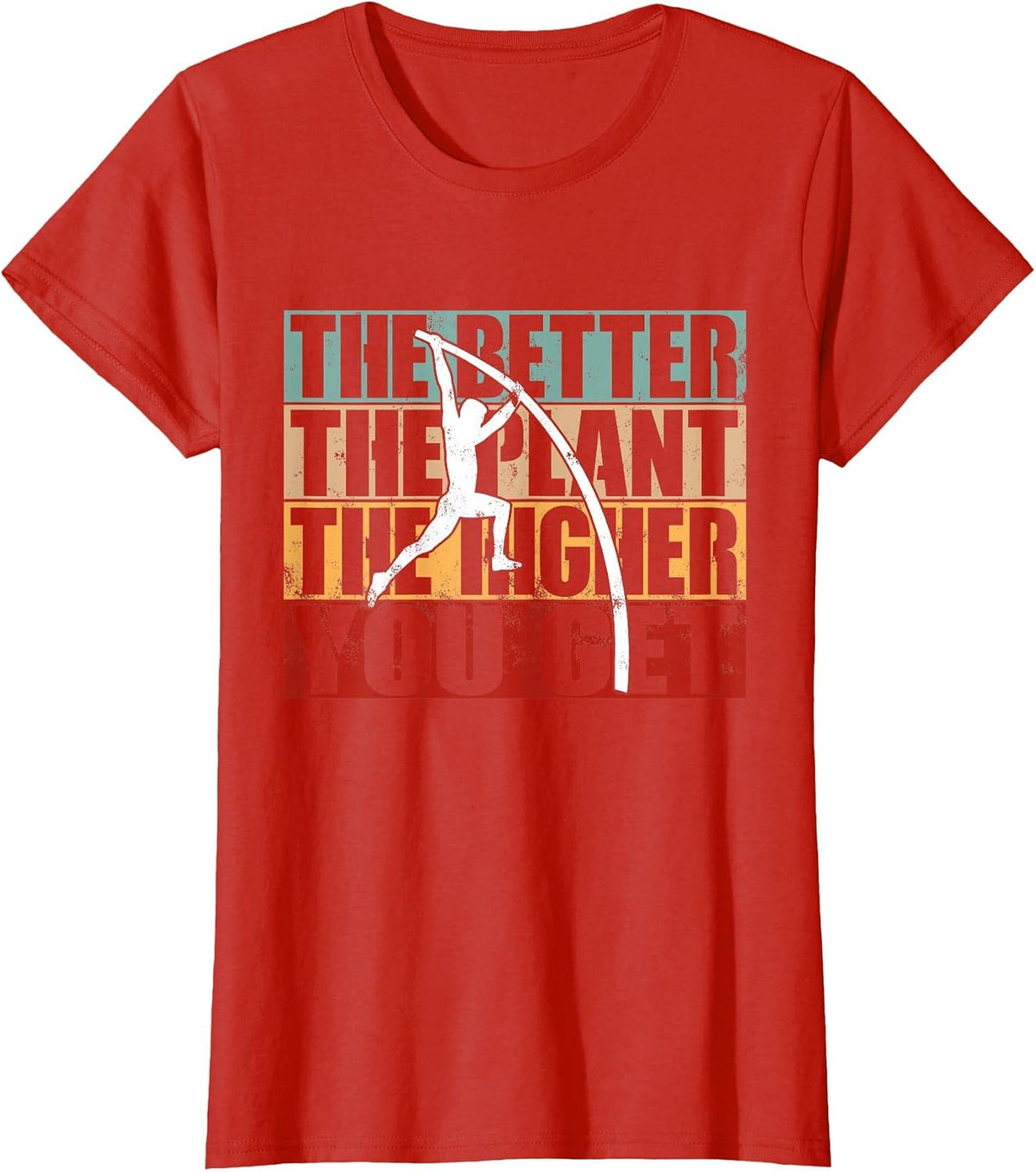 Funny - Vintage Pole Vaulting - Pole Vault T-Shirt - Red