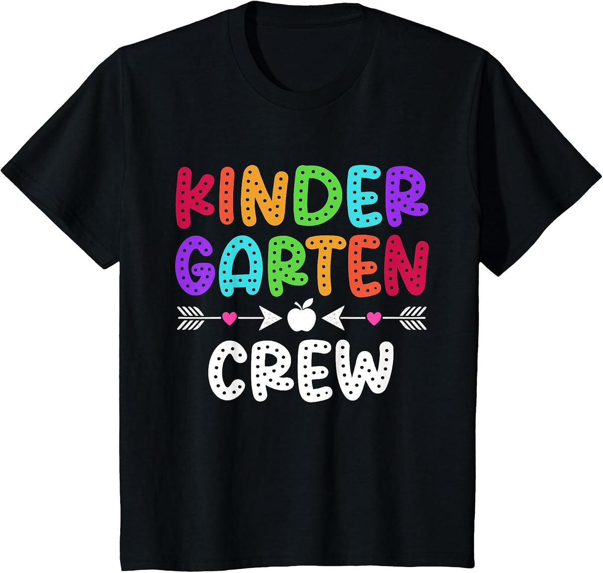 Kindergarten Crew Teacher Student Kinder Back to School T-Shirt - Black