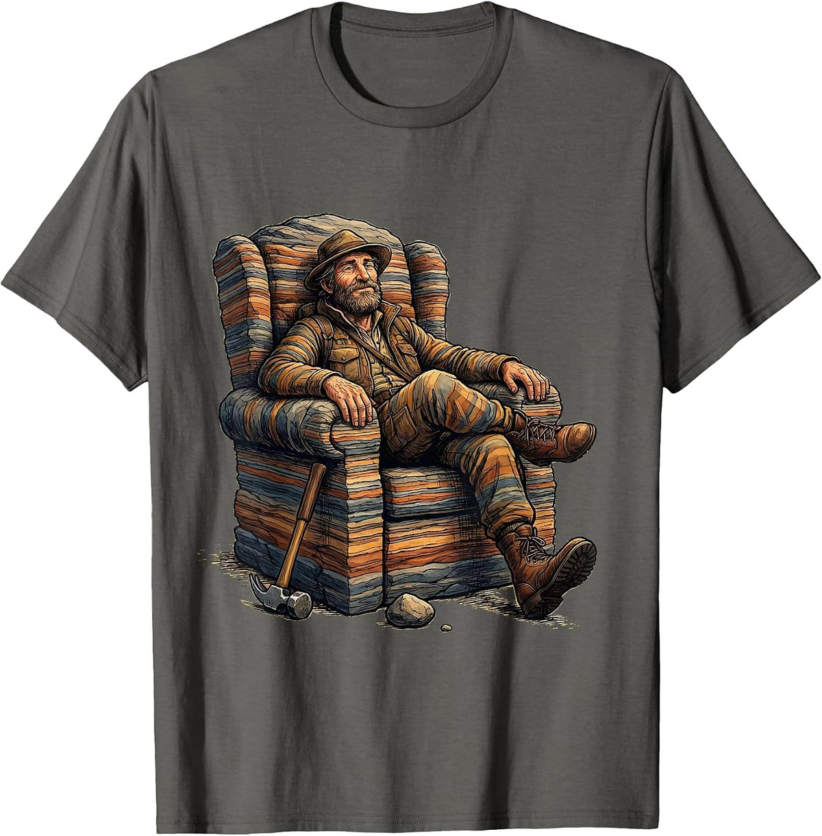 Geology Collector Lounge Rock Humor T-Shirt - Asphalt Grey