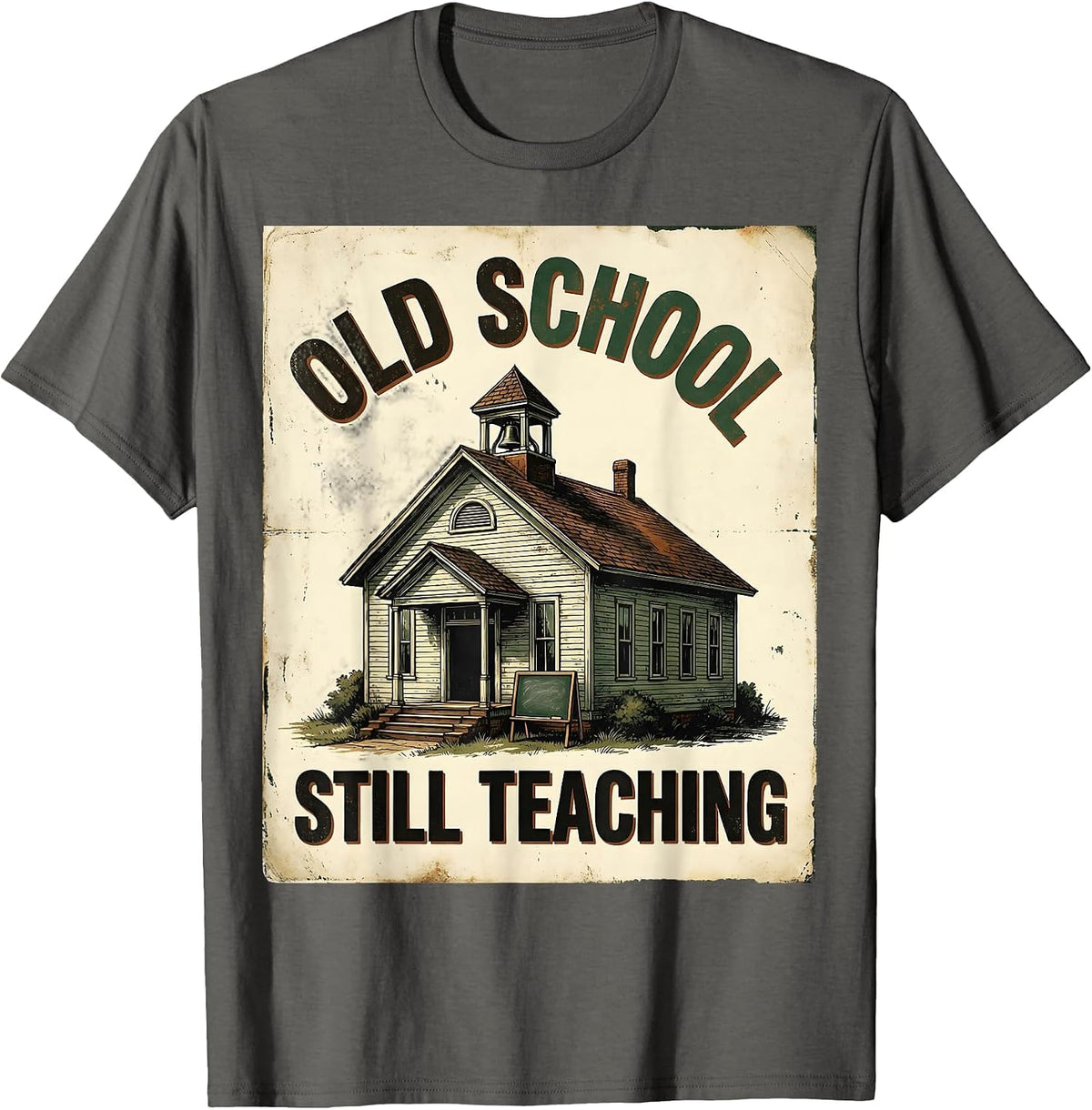 Old School Still Teaching Vintage Design T-Shirt - Asphalt Grey