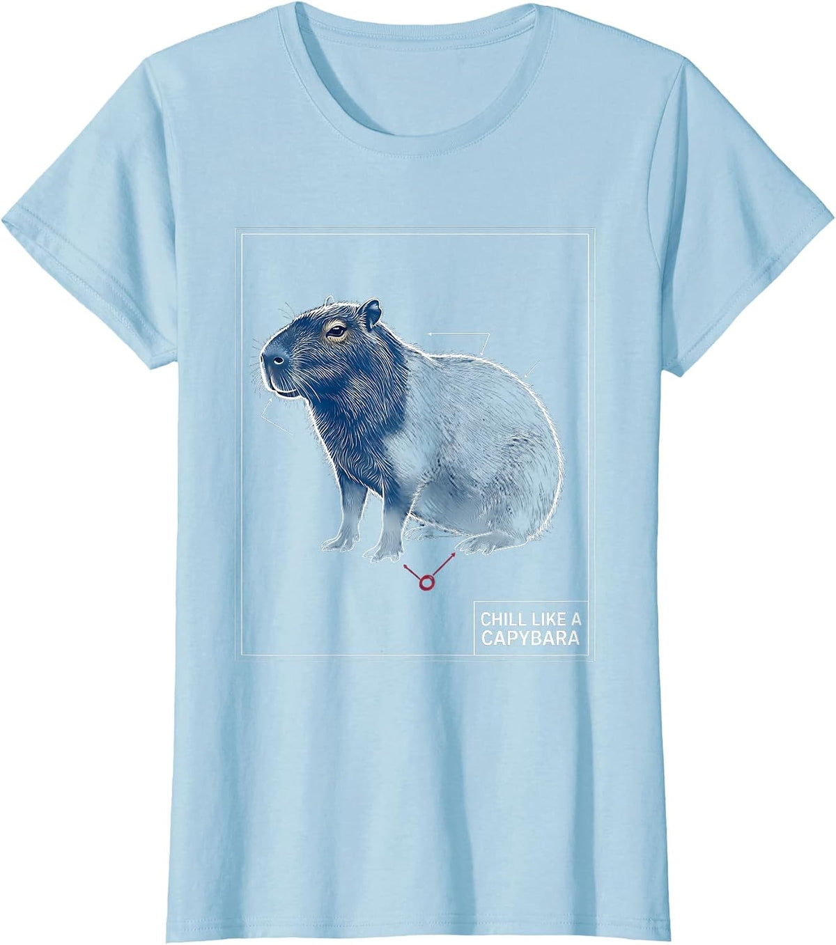 Chill Like a Capybara Relaxed Vibes Design T-Shirt - Baby Blue