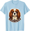 Men's Cavalier Lap Staff Funny Cavalier King Charles Spaniel Dog T-Shirt - Baby Blue