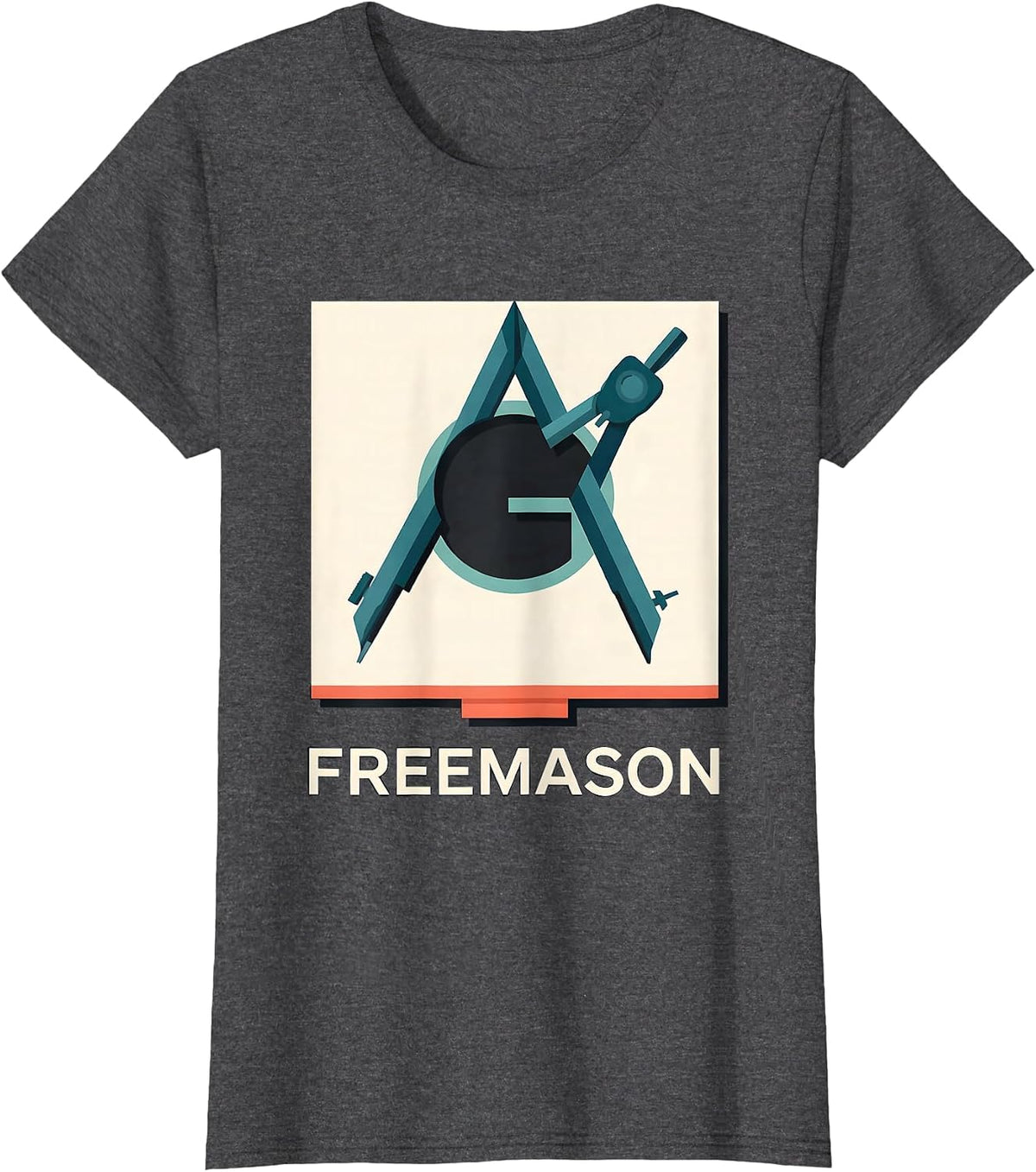 Women's Freemason Square And Compass Masonic Fraternal Pride T-Shirt - Dark Heather Grey