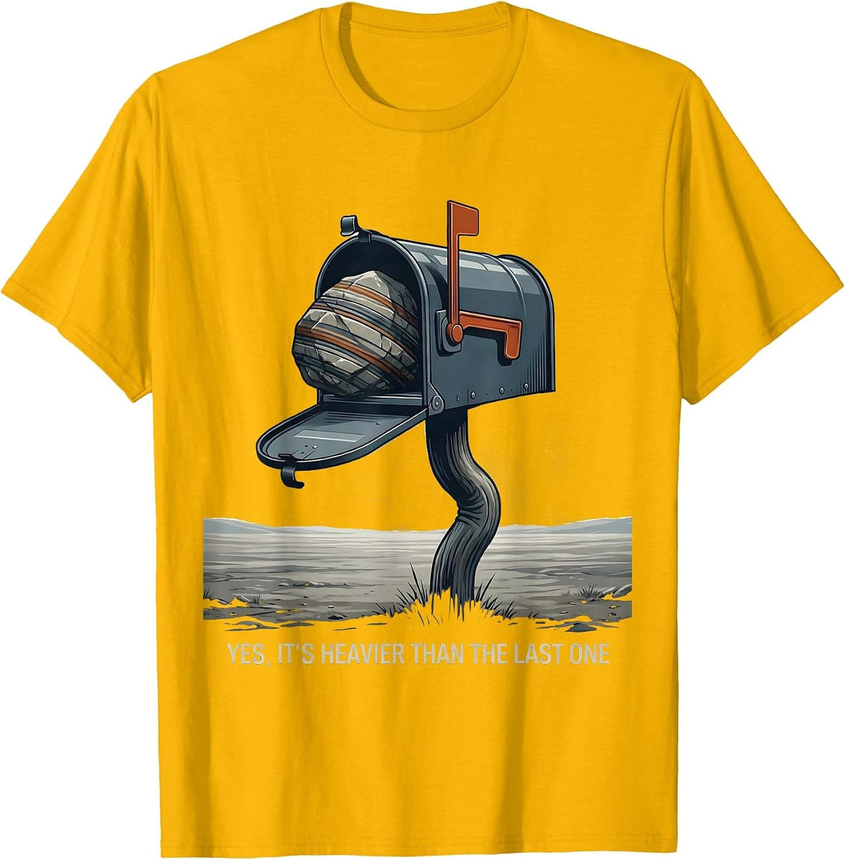 Yes It's Heavier Than The Last One Funny Rock Collector T-Shirt - Golden Yellow
