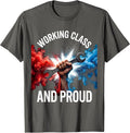 Working Class and Proud Labor Day Graphic T-Shirt - Asphalt Grey