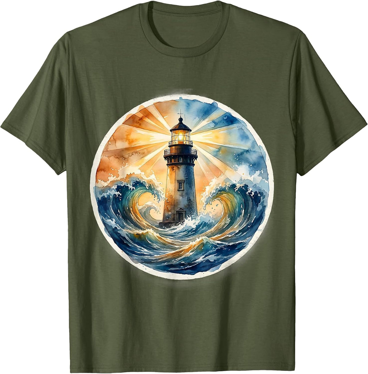 Special Education Teacher Lighthouse Graphic T-Shirt - Olive Green