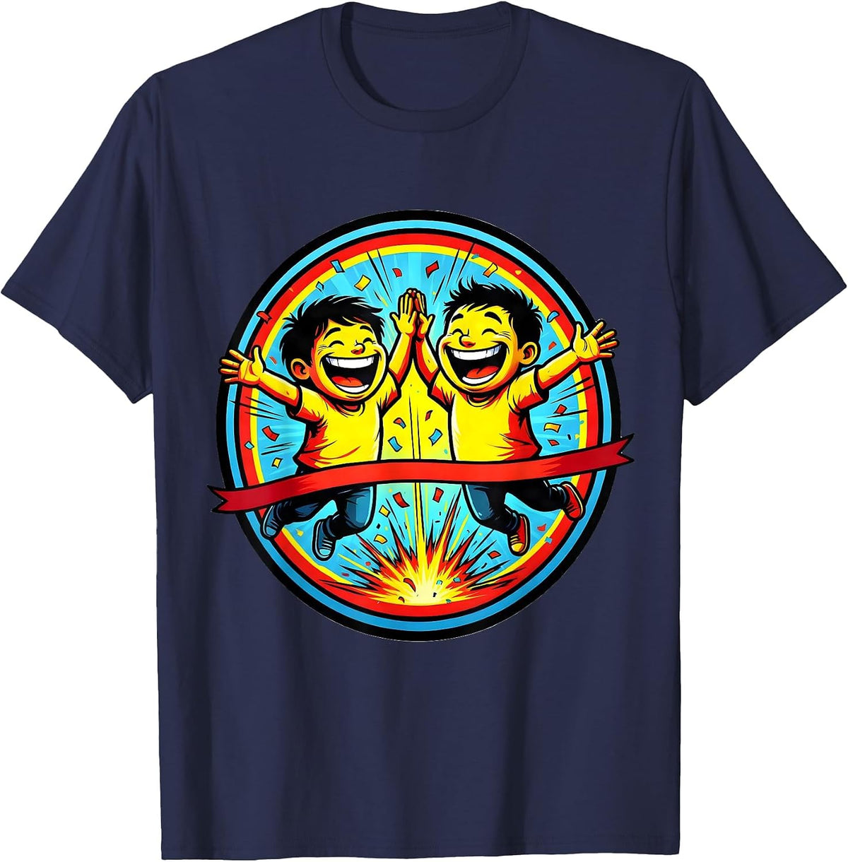 Special Education High Five Finish Line Celebration T-Shirt - Navy Blue