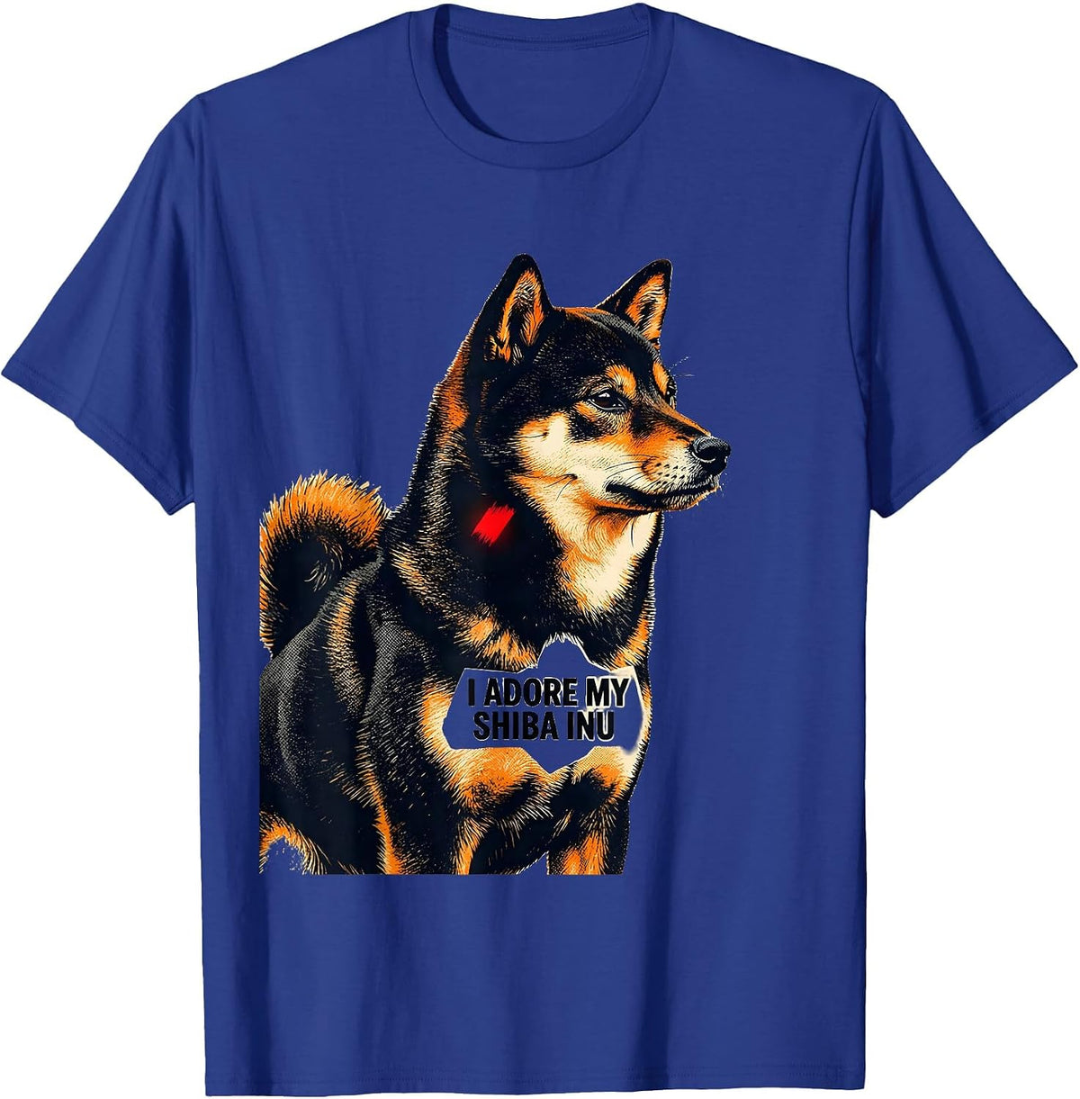 I Adore My Shiba Inu Risograph Cute Kawaii Dog Lover Gift T-Shirt - Royal Blue