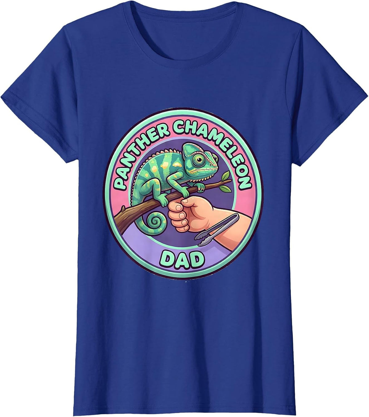 Women's Panther Chameleon Dad Cute Kawaii Reptile Lover Gift T-Shirt - Royal Blue