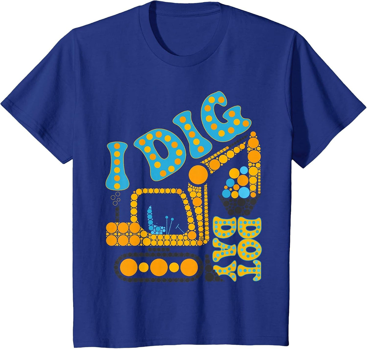 Happy Dot I Dig Dot Day Groovy Kids Tractor Birthday Party T-Shirt - Royal Blue