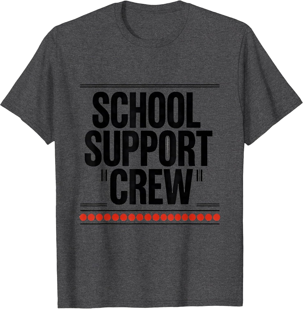 Men's School Support Crew Retro PTA Parent Volunteer Crew Pride T-Shirt - Dark Heather Grey