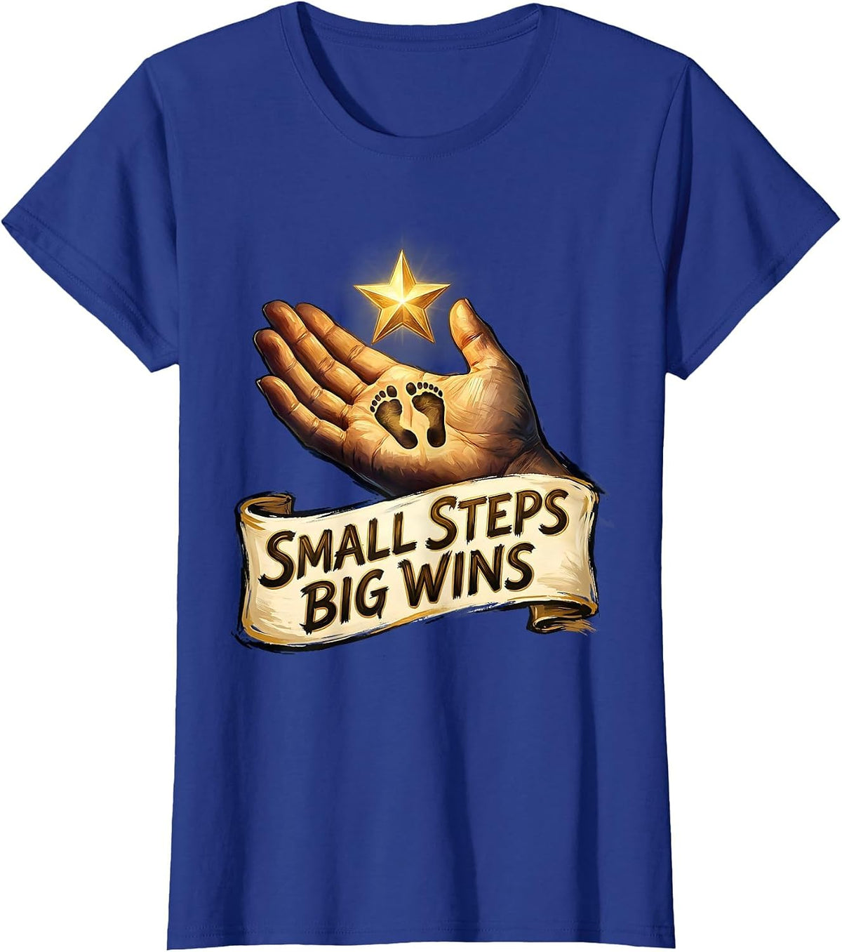 Women's Small Steps Big Wins Special Education Teacher T-Shirt - Royal Blue