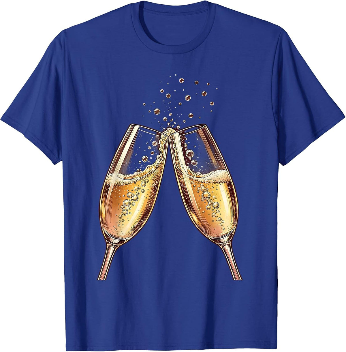 Men's Champagne Toast Celebration Clinking Glasses T-Shirt - Royal Blue