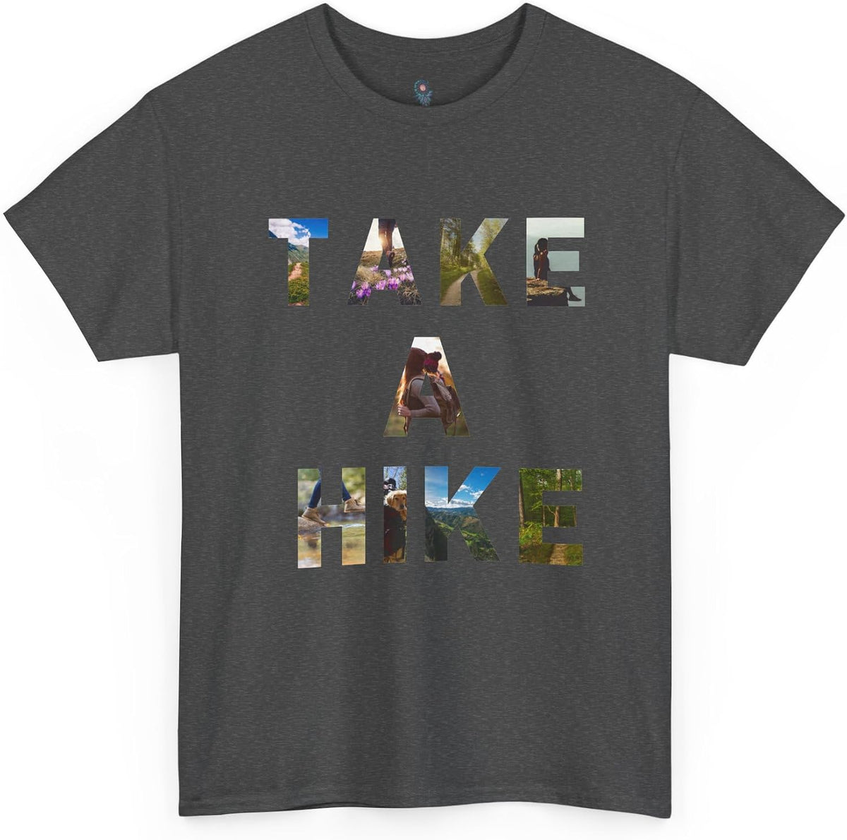 Take a Hike T-Shirt | Hiking Outdoor Adventure Typography Tee - Dark Heather