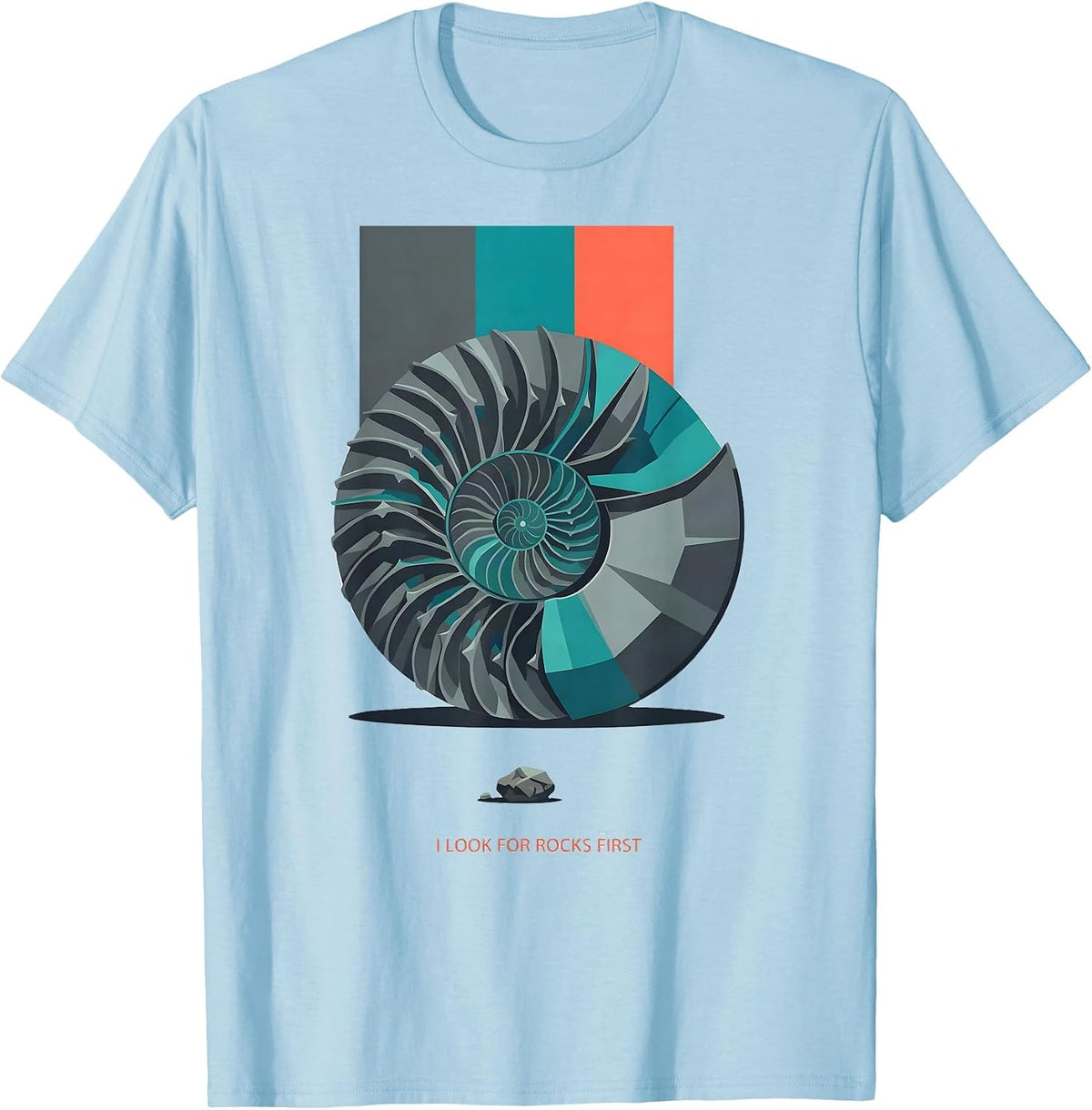 Men's I Look For Rocks First Funny Geology Rock Collector Hobby T-Shirt - Baby Blue