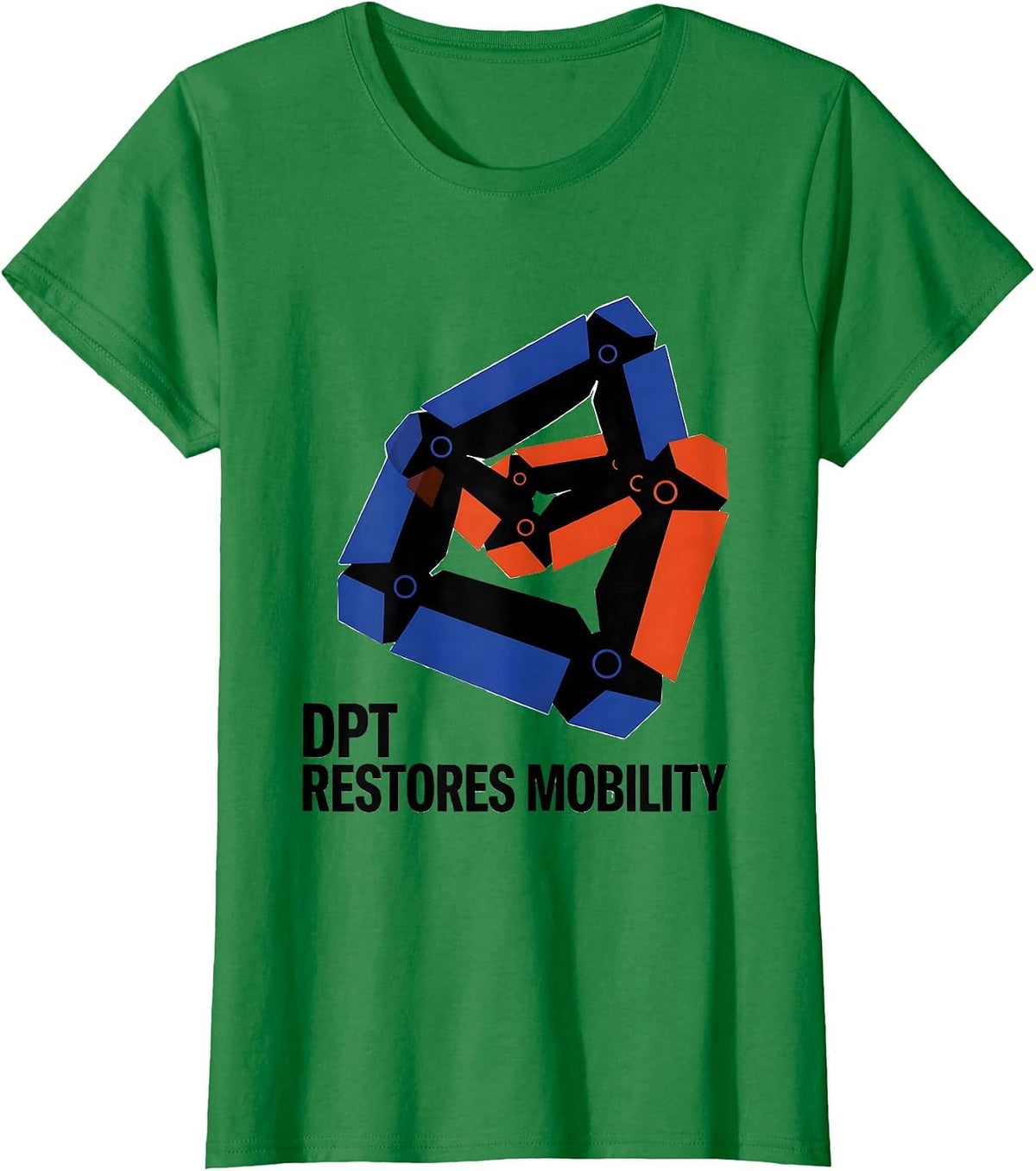 DPT Restores Mobility Geometric Physical Therapy T-Shirt - Kelly Green
