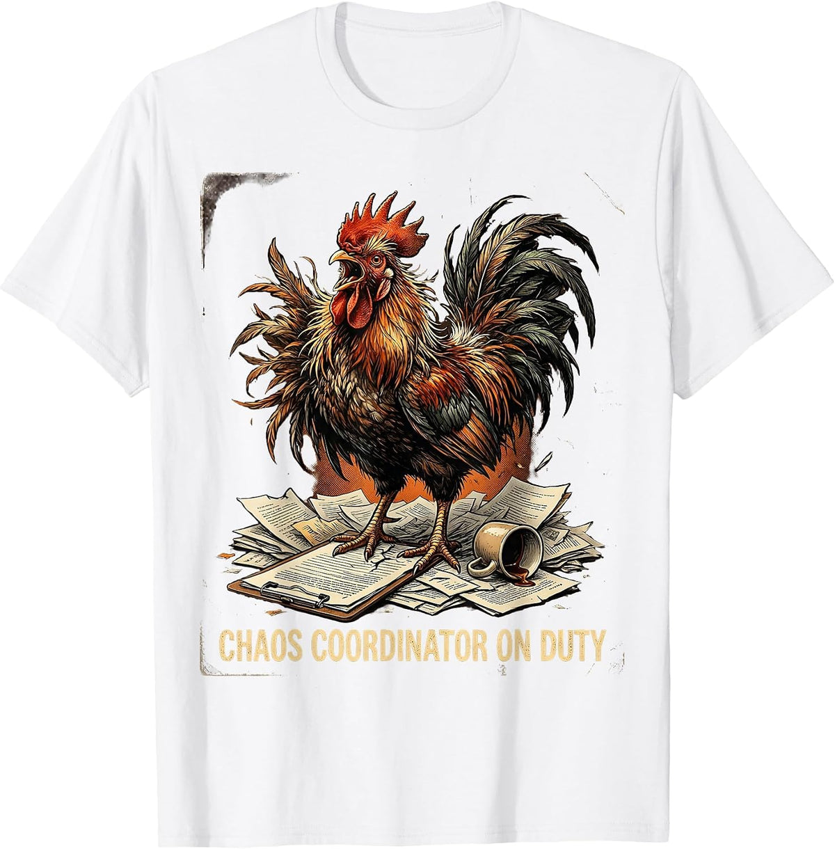 Men's Chaos Coordinator On Duty Funny Novelty Design T-Shirt - White