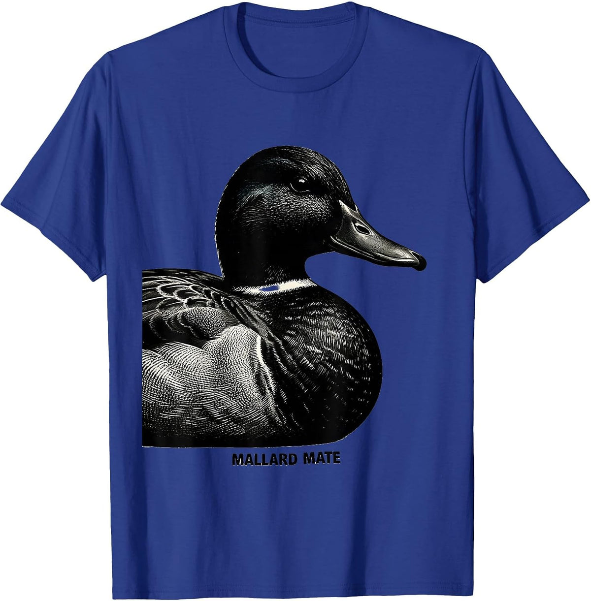 Men's Mallard Mate Scratchboard Duck Hunting Youth Camo Humor T-Shirt - Royal Blue