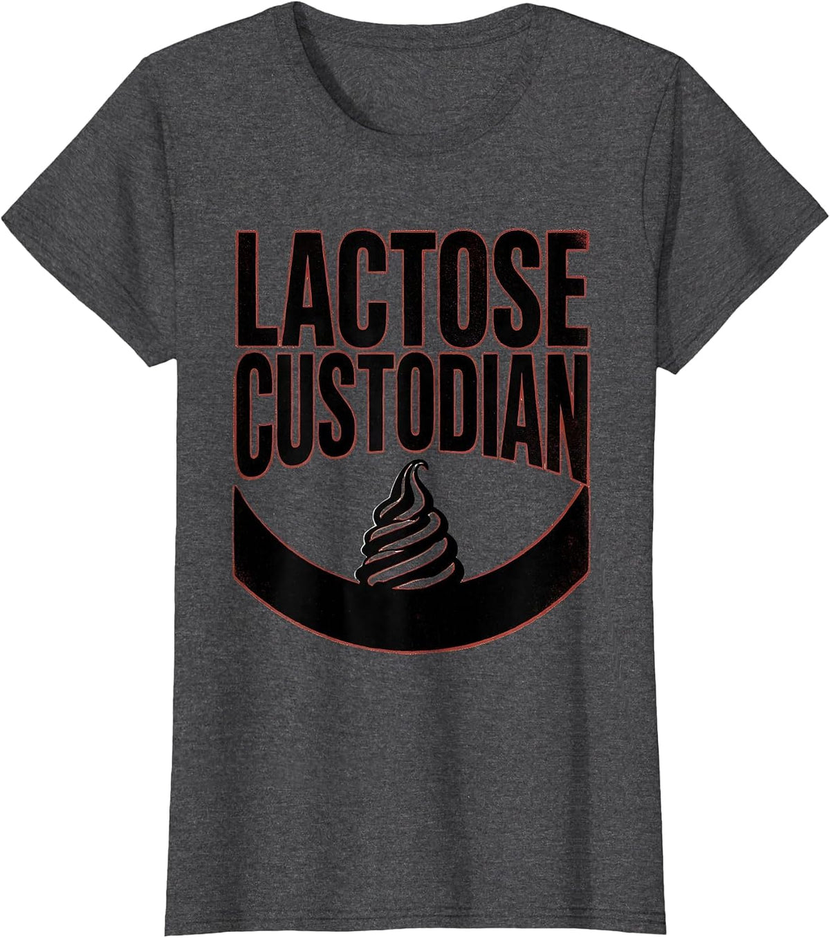 Women's Lactose Custodian Funny Glizzy Gobbler Meme Humor T-Shirt - Dark Heather Grey