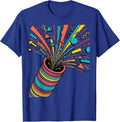Confetti Cannon Explosion Party Crowd Graphic T-Shirt - Royal Blue