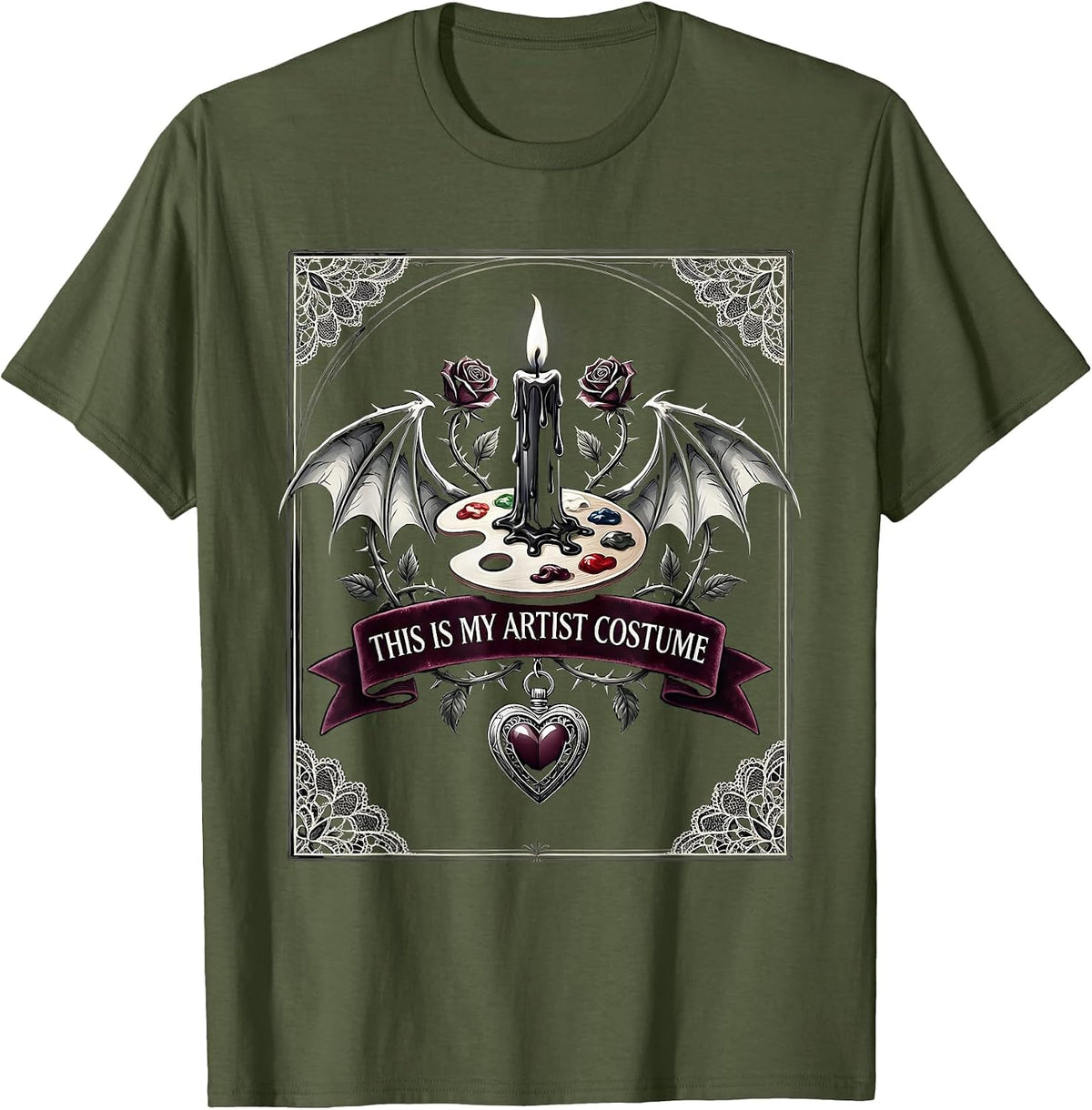 This Is My Artist Costume Halloween Design T-Shirt - Olive Green