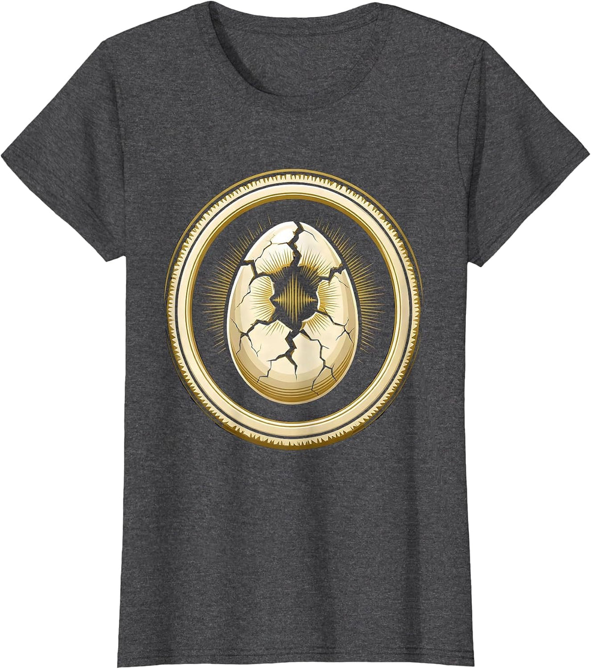 Women's Speech Therapy Cracked Egg Voice Burst Graphic T-Shirt - Dark Heather Grey