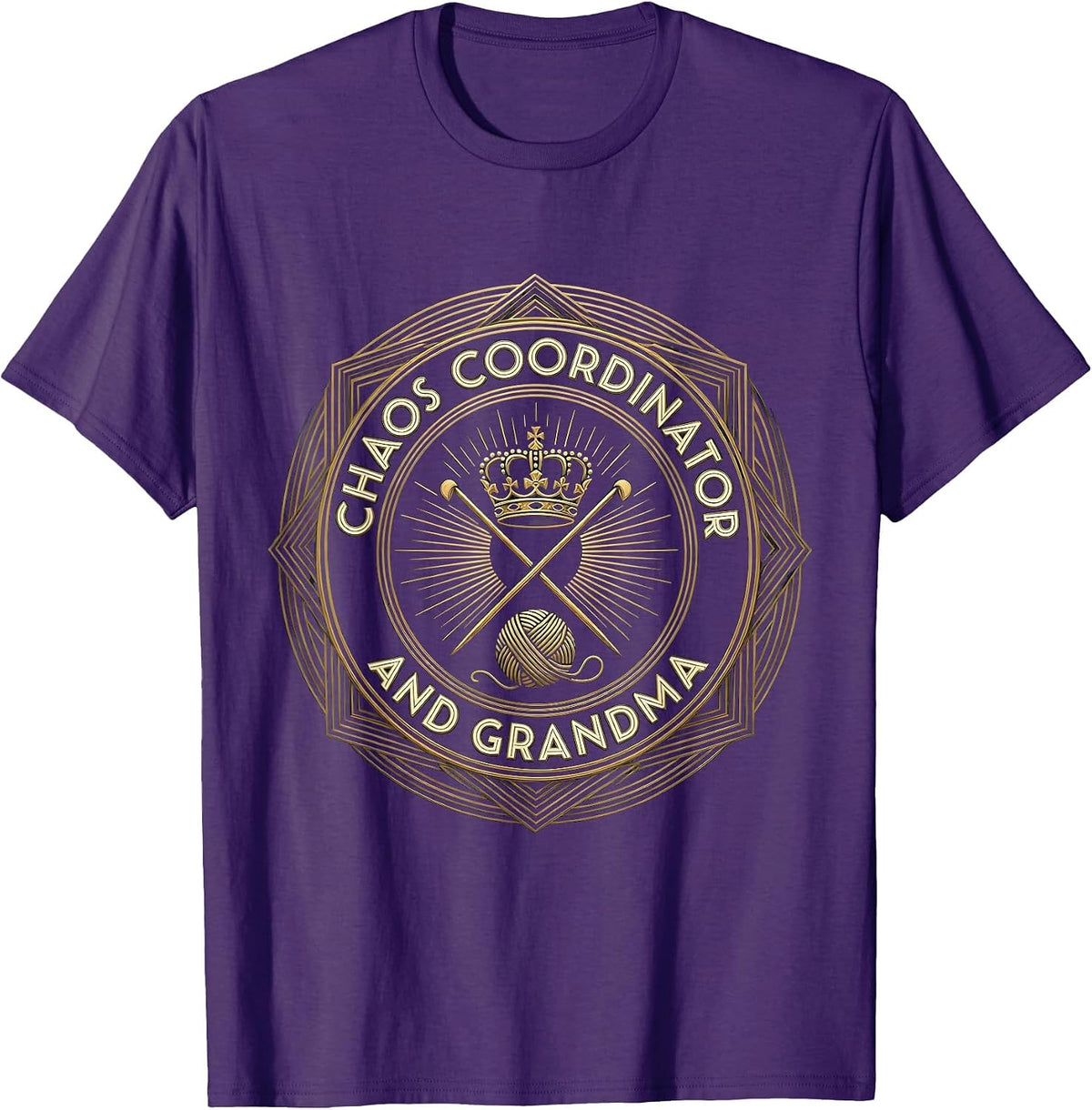Chaos Coordinator and Grandma Funny Design T-Shirt - Purple