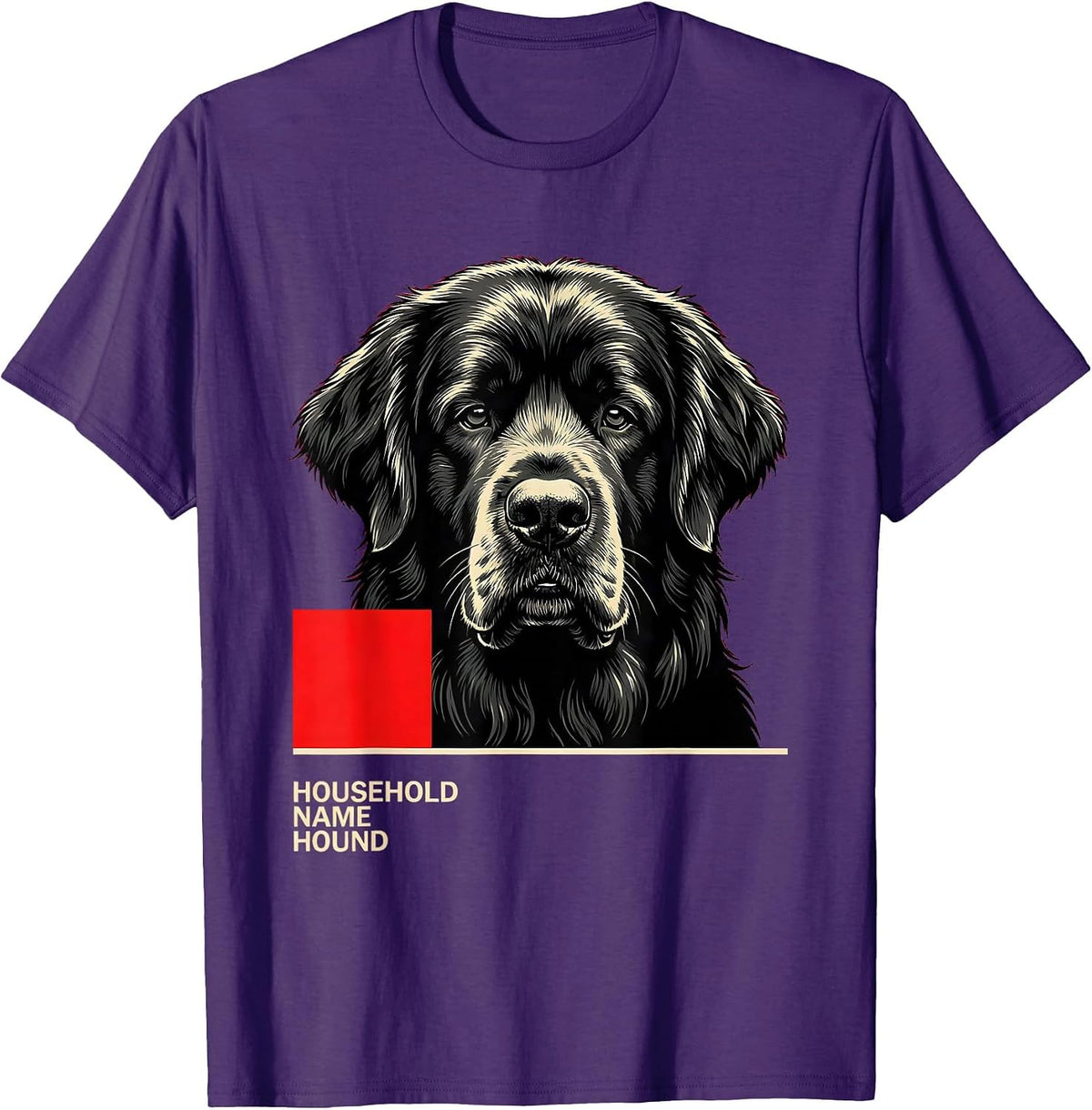 Men's Household Name Hound Funny Dog Owner Meme Humor T-Shirt - Purple