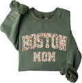Custom Embroidered Dog Mom Sweatshirt, Dog Mom Sweatshirt with Pet Names On Sleeve, Personalized Pet Lovers Gifts - Boston