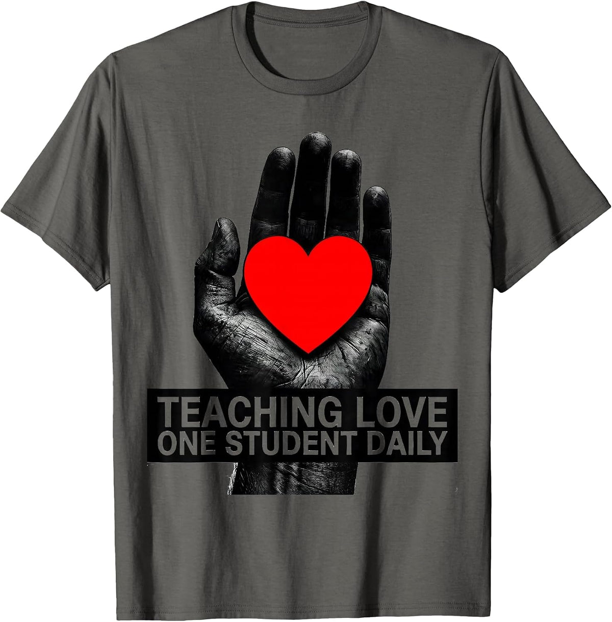 Men's Teaching Love One Student Daily Special Ed Design T-Shirt - Asphalt Grey