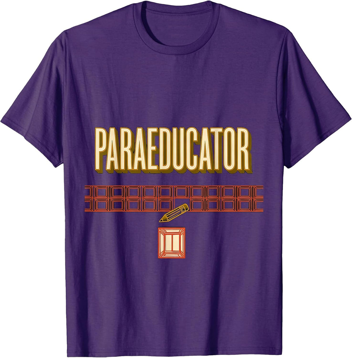 Men's Paraeducator Sign Painter Showcard Teacher Aide School T-Shirt - Purple