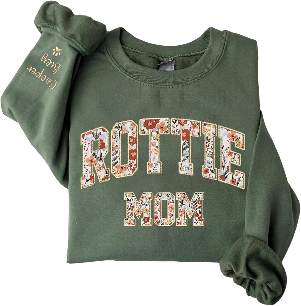Custom Embroidered Dog Mom Sweatshirt, Dog Mom Sweatshirt with Pet Names On Sleeve, Personalized Pet Lovers Gifts -
