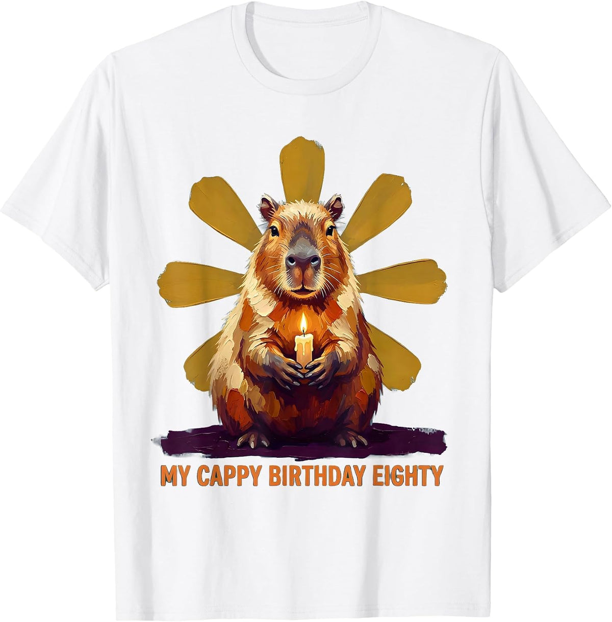 Men's My Cappy Birthday Eighty Kawaii Capybara Birthday Gift T-Shirt - White