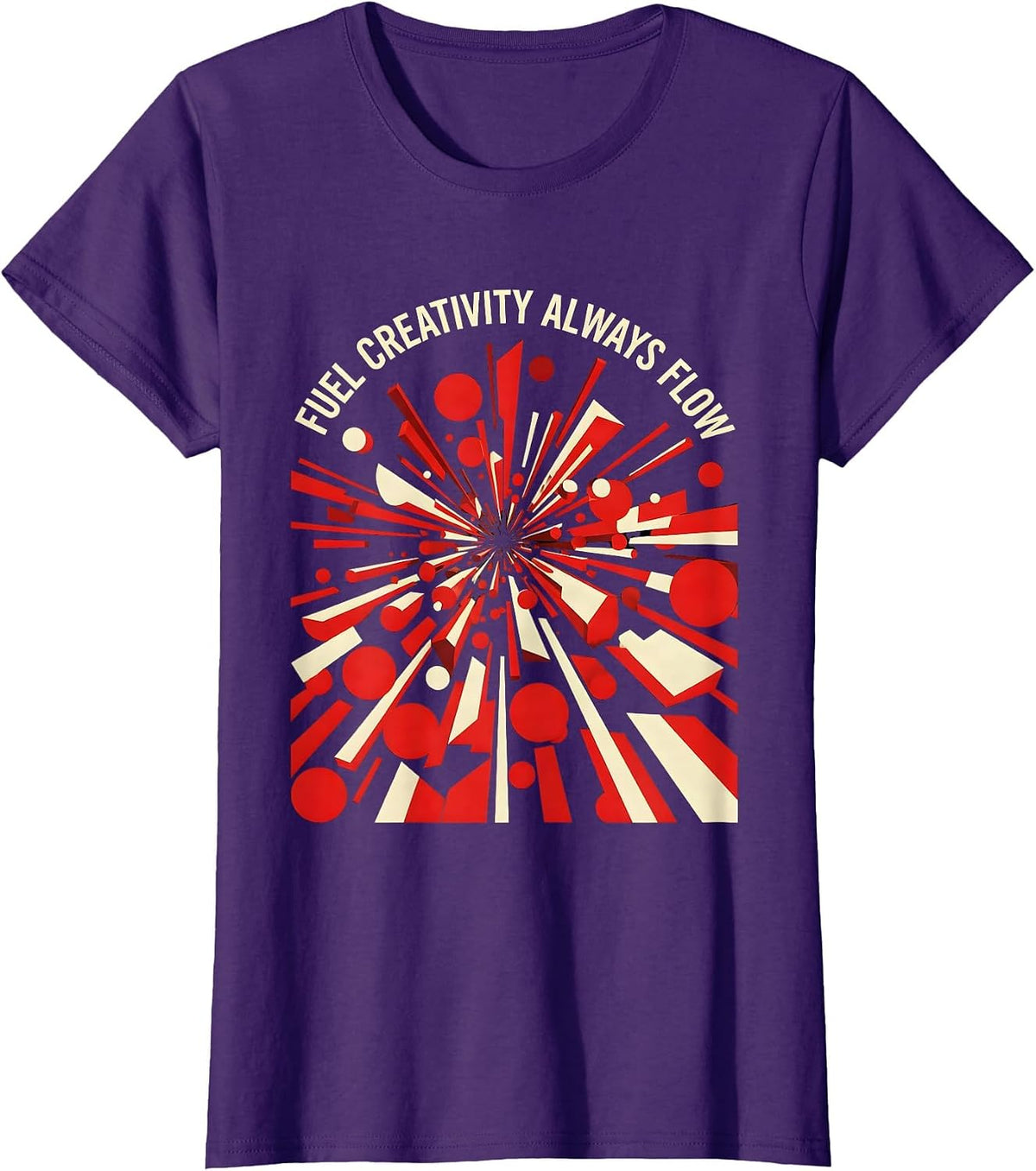 Women's Fuel Creativity Always Flow Artistic Design T-Shirt - Purple