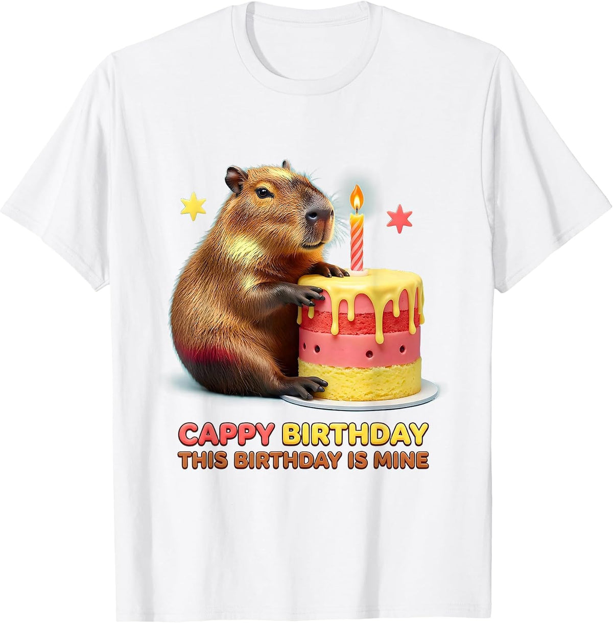 Men's Cappy Birthday This Birthday Is Mine Kawaii Capybara T-Shirt - White