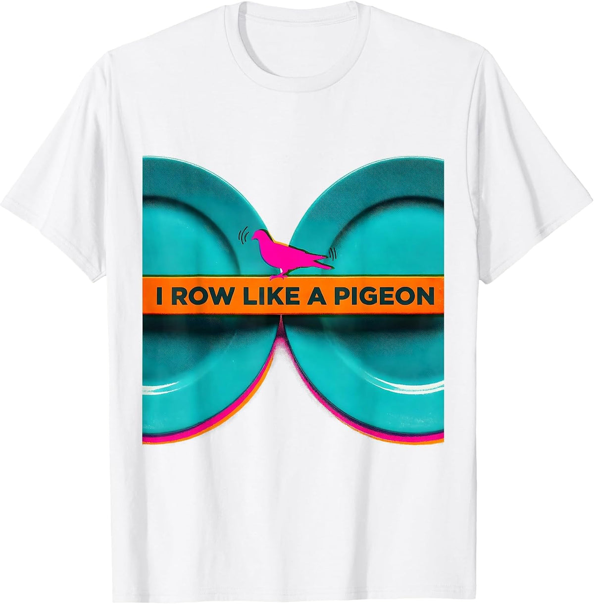 Men's I Row Like A Pigeon Funny Gym Workout Animal Pun Humor T-Shirt - White