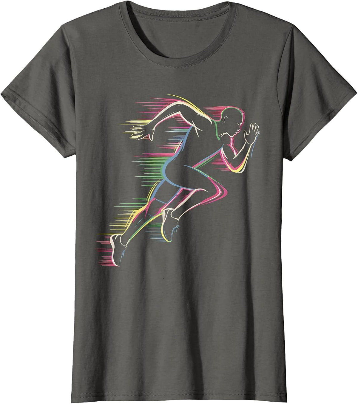 Sprinter Track and Field Runner Running Marathon Idea T-Shirt - Asphalt Grey