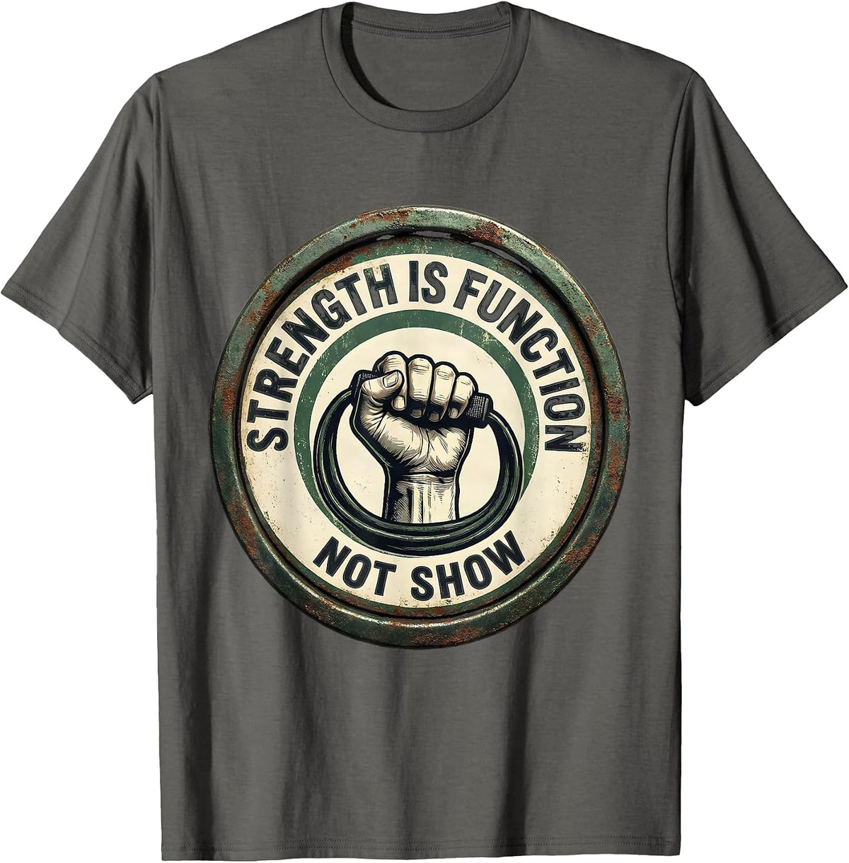 Strength Is Function, Not Show Vintage Physical Therapy T-Shirt - Asphalt Grey