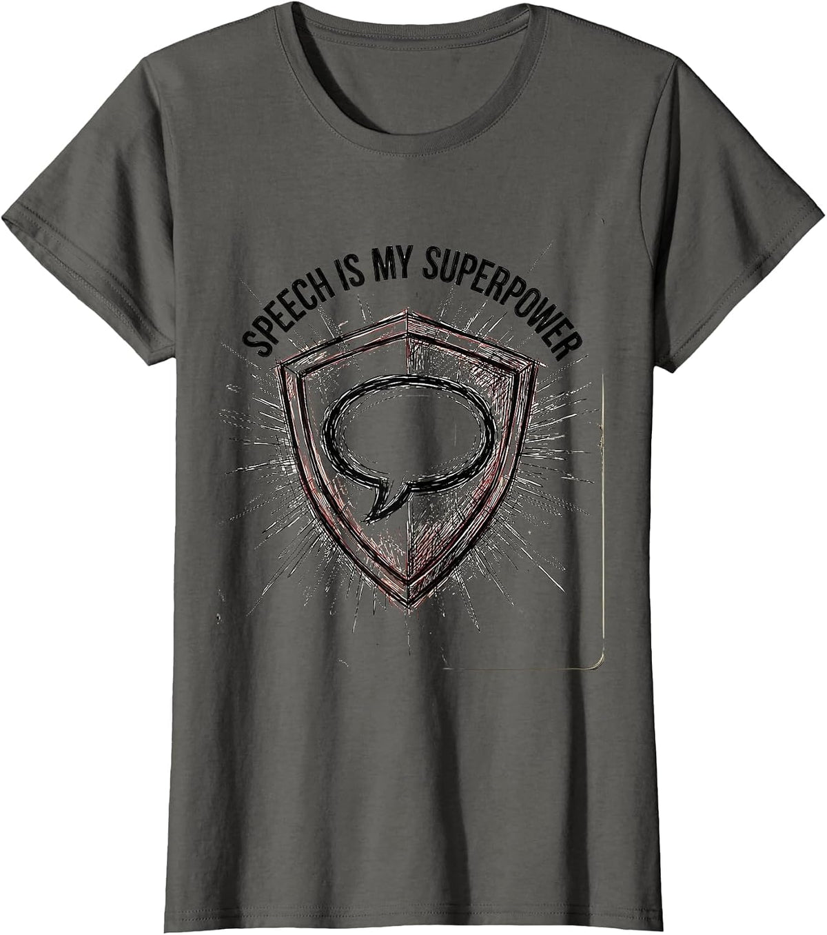 Women's Speech Is My Superpower SLP Design T-Shirt - Asphalt Grey