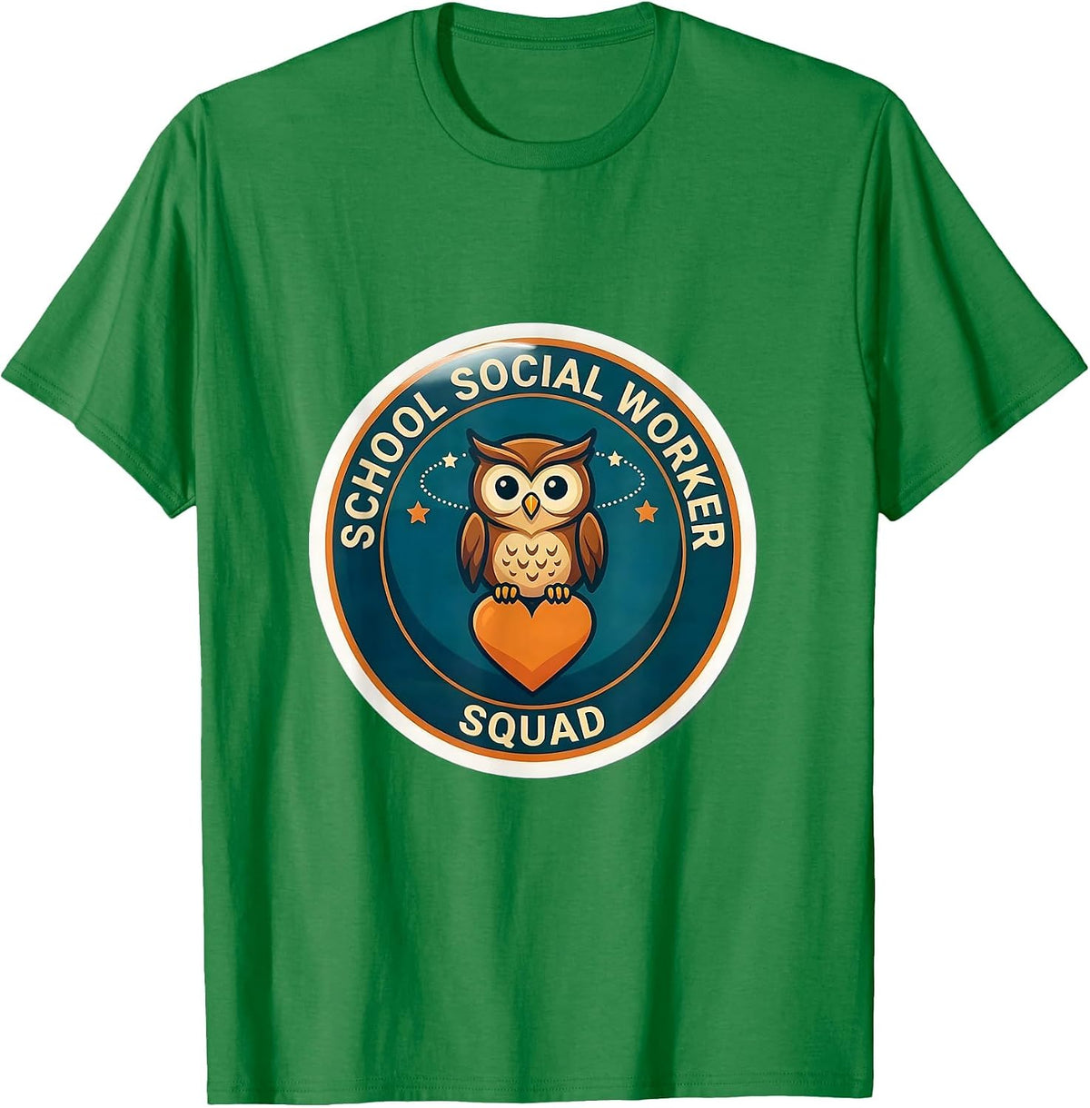 Men's School Social Worker Squad Cute Owl Counselor Staff T-Shirt - Kelly Green