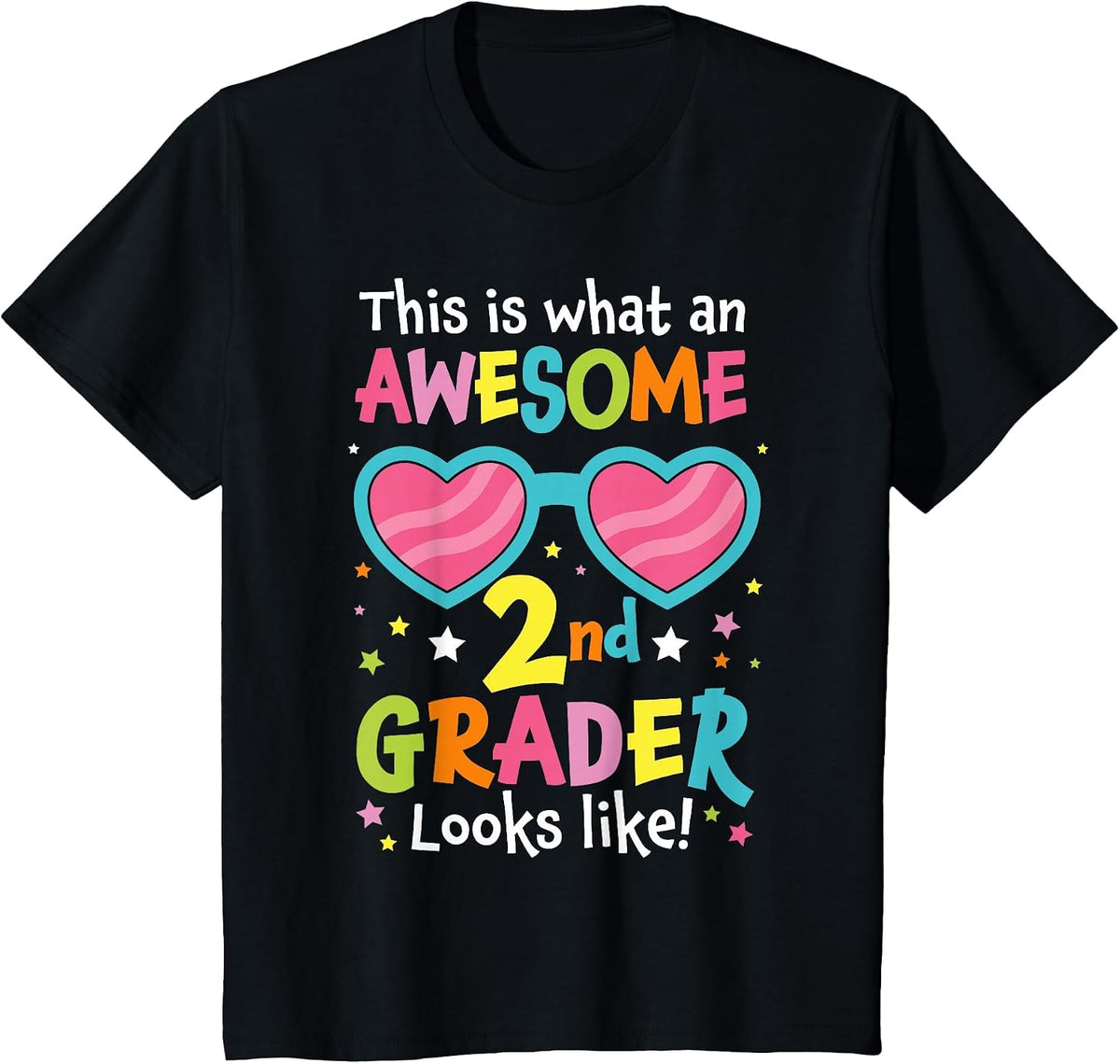 First Day of 2nd Grade Back to School Awesome 2nd Grader T-Shirt - Black