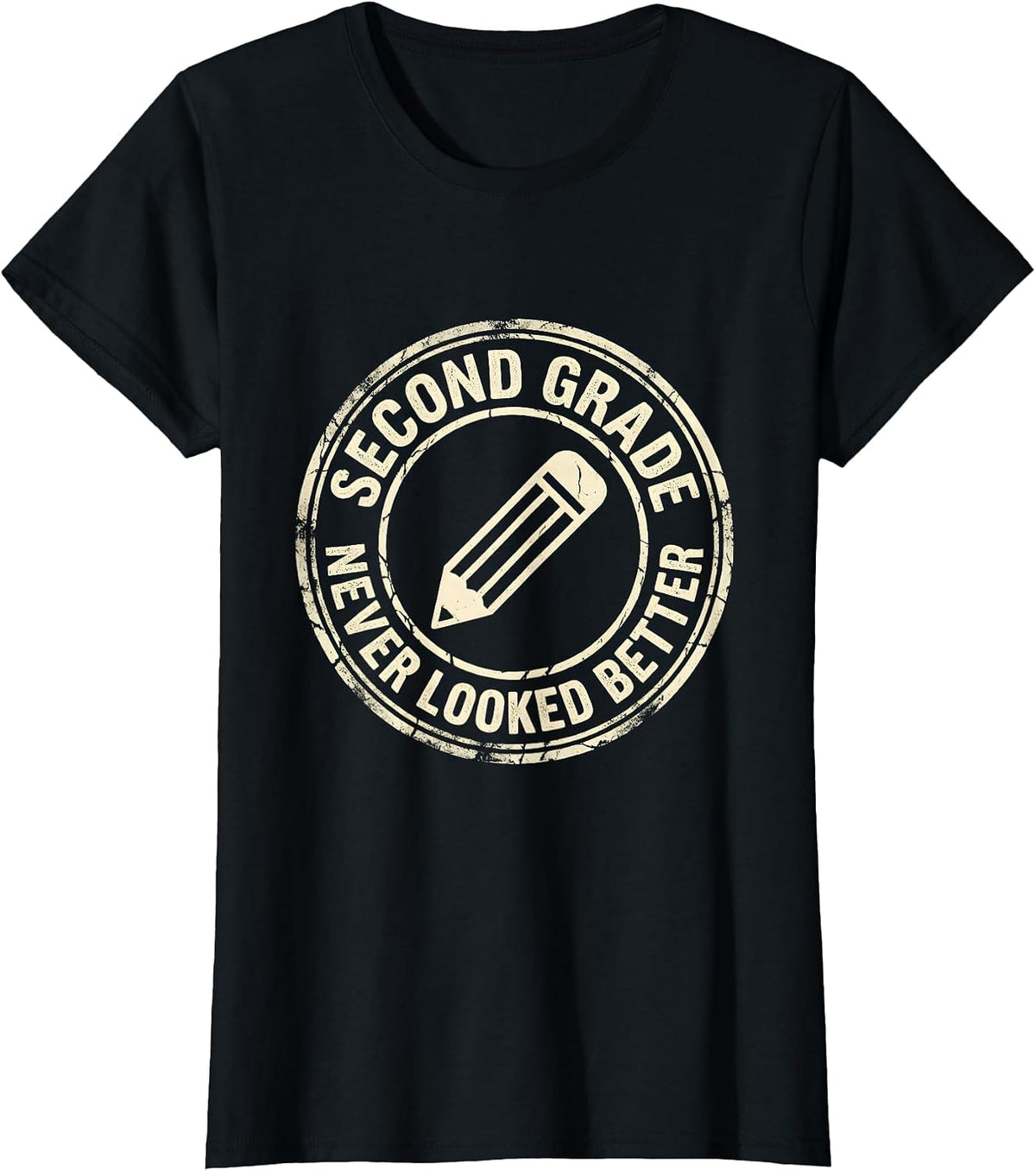 Second Grade Never Looked Better School Design T-Shirt - Black