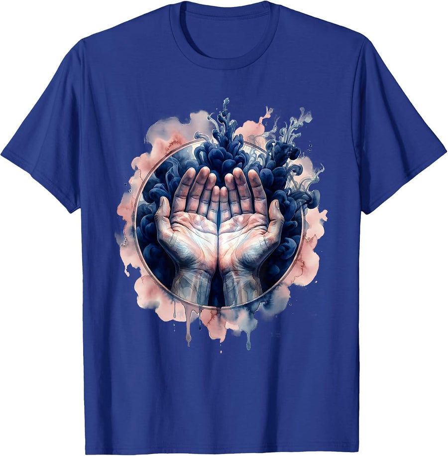 Hands Washing Away Dark Ink Stains Graphic T-Shirt - Royal Blue